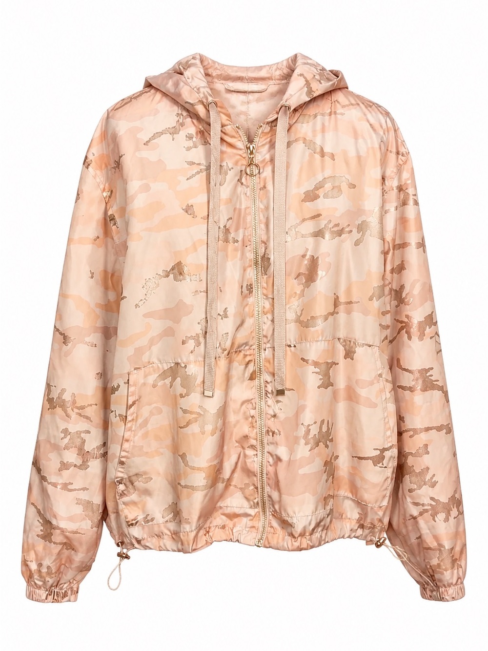 Ashley By 26 International - Pink and Coral Camo Utility Rain Windbreaker Jacket
